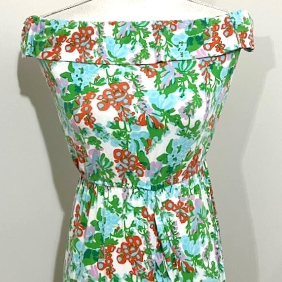 Lilly Pulitzer Mini Bee In Your Bonnet Floral Ruffle Hem Dress Size L - Picture 2 of 4